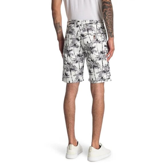 Tallia Mens Black White Tropical Palms Pockets Long Bermuda Shorts Sz 38 New - Picture 3 of 9